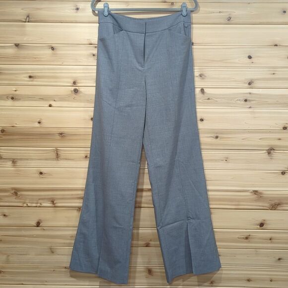 Halston Heritage Dress Pants Womens 8 Gray Wide Leg Split Leg Wool Blend Pants - Picture 1 of 13